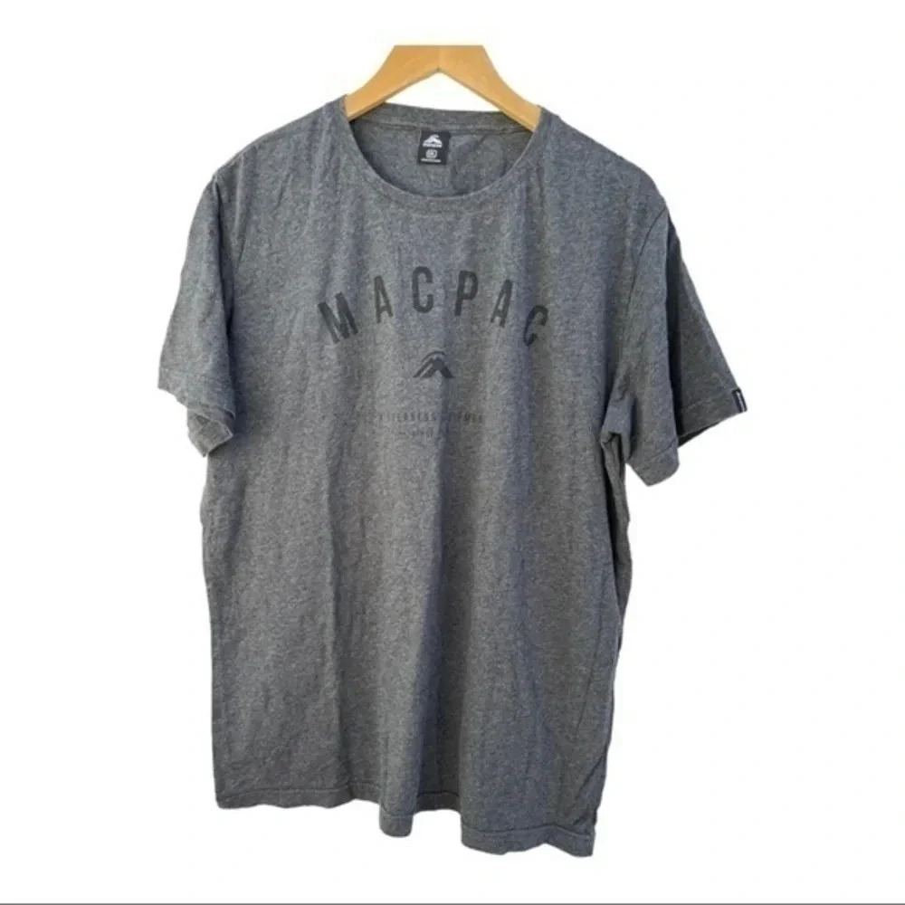 Macpac Wilderness Equipment Since 1973 Gray Organic Cotton Tee T Shirt Men's 2XL